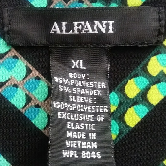 Alfani Women's Metallic Stripe Blouse Black Size Large